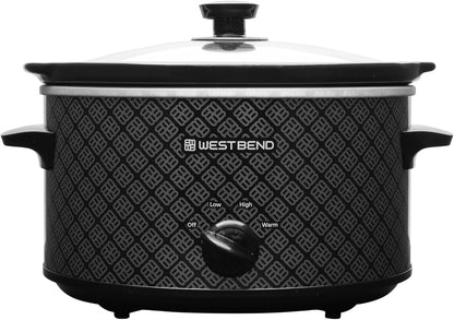 Slow Cooker 4-Quart Manual Crockery Style with Dishwasher Safe Oval Ceramic Crockpot and Glass Lid Two Temperature Settings plus Keep Warm, 210-Watts, Black6