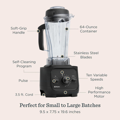 Vitamix VX1 Professional-Grade Blender, 64 Oz. Container, Black | Kitchen Appliance for Smoothies, Soups and More, Pulse, Variable Speed, Self-Cleaning Program3