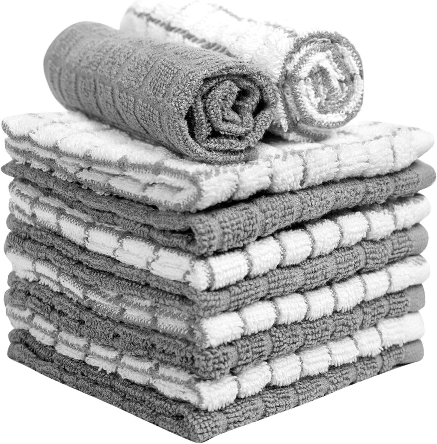 bumble-dish-cloths-8-pack-100-cotton-kitchen-towels-12x12-gray-405-gsm-soft-highly-absorbent-durable-dish-towels-for-kitchen