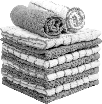 Bumble Dish Cloths (8-Pack), 100% Cotton Kitchen Towels, 12"X12" - Gray | 405 GSM | Soft, Highly Absorbent & Durable Dish Towels for Kitchen4
