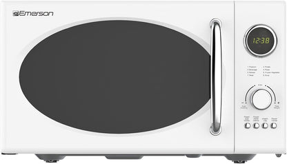 MWRG0901W 0.9 Cu. Ft. Retro Microwave with 1,000W Grill Function, 800W Cooking Power, LED Display, 5 Power Levels, 8 Auto Menus, Glass Turntable, Child Lock, White Countertop Design2