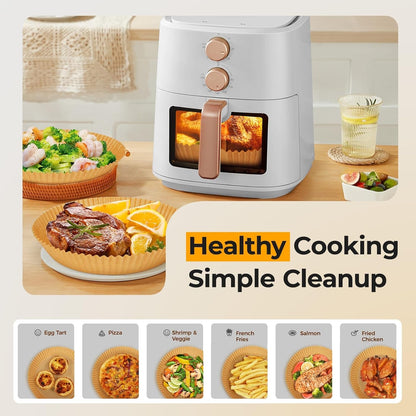 205Pcs Air Fryer Liners Disposable, 8" round Airfryer Liners for 5-8 QT | Heavy-Duty Air Fryer Paper Liner for Ninja, Oil-Proof & Non-Stick Parchment Paper for Easy Cleanup, Baking, Microwave, Oven7
