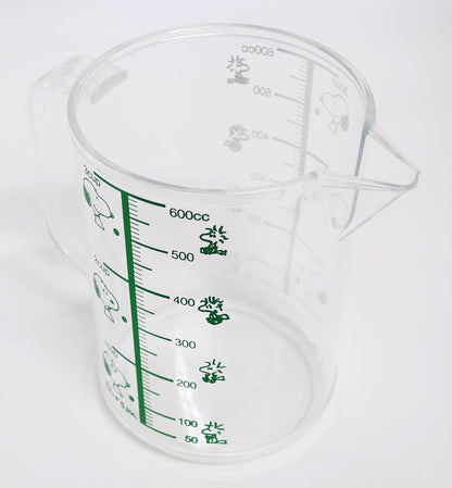 OSK MC-2 Measuring Cup, Snoopy Measuring Cup, Large, 20.3 Fl Oz (600 Ml), Made in Japan, Graduated, Boiling Water, Handle, Cute, Stylish, Easy to Use, Easy to Pour, for Cooking, Clear4