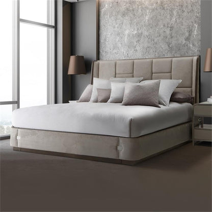 Roxbury Park Eastern King Multi-Panel Velvet Bed in Slate Ash2