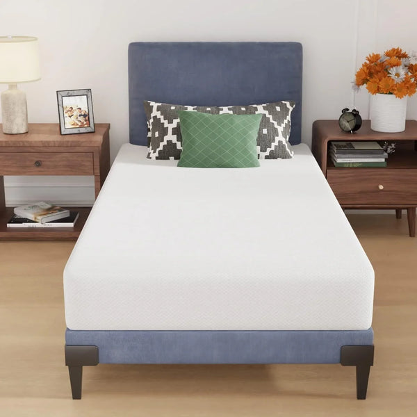 | 8 Inch Twin Mattress | Medium Firm Base Foam Mattress | Removable Washable Zipper Cover | Breathable & Comfortable | White | Bed in a Box | Certipur-Us Certified1