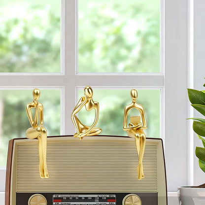 Gold Home Decor Thinker Statue Accents, Set of 3 Thinker Sculptures Office Decor Modern Abstract Resin Decoration on Shelf Table Desk for Living Room Office Bedroom (Small Gold) | Collectable Figurine for Living Room Floating Shelf Office Desk Decoration,Modern Decor Gift for Reading Lover Parents Friend8