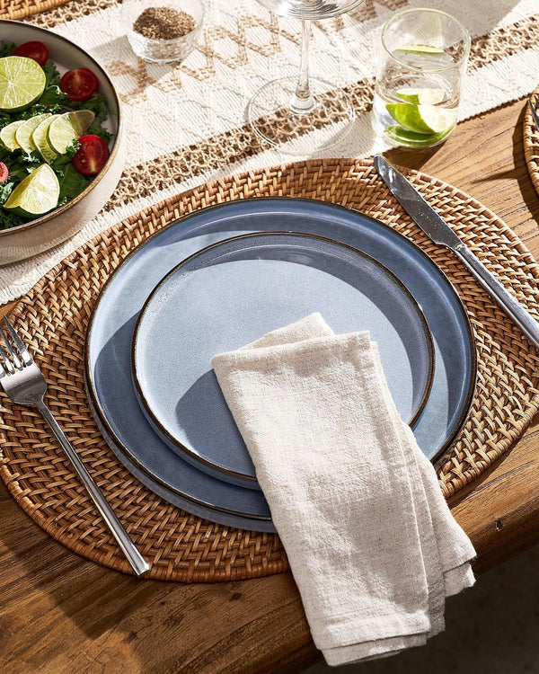 Annecy 12-Piece Stoneware Dinnerware Set, Reactive Blue4