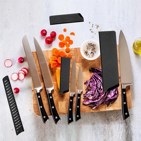 ABS Knife Cover Sleeves for 5" Santoku Knife, Knives Edge Guard Blade Protector Universal Sheath for Home Kitchen, Black7