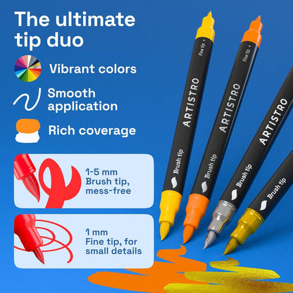 100 Acrylic Dual-Tip Glass Marker Pens for Wine Glasses | Brush + Fine Tips Vibrant Dual Tip Paint Pens for Party Charms, DIY, Craft - Art and Craft Supplies for Adults, Teens, Kids4