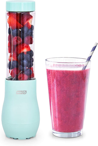 Mighty Mini Blender - Small Personal Blender for Smoothies, Protein Shakes & Frozen Fruit with Travel Lid-Stainless Steel Blades, BPA Free Tritan™ Cup - 10 Ounce - Aqua1