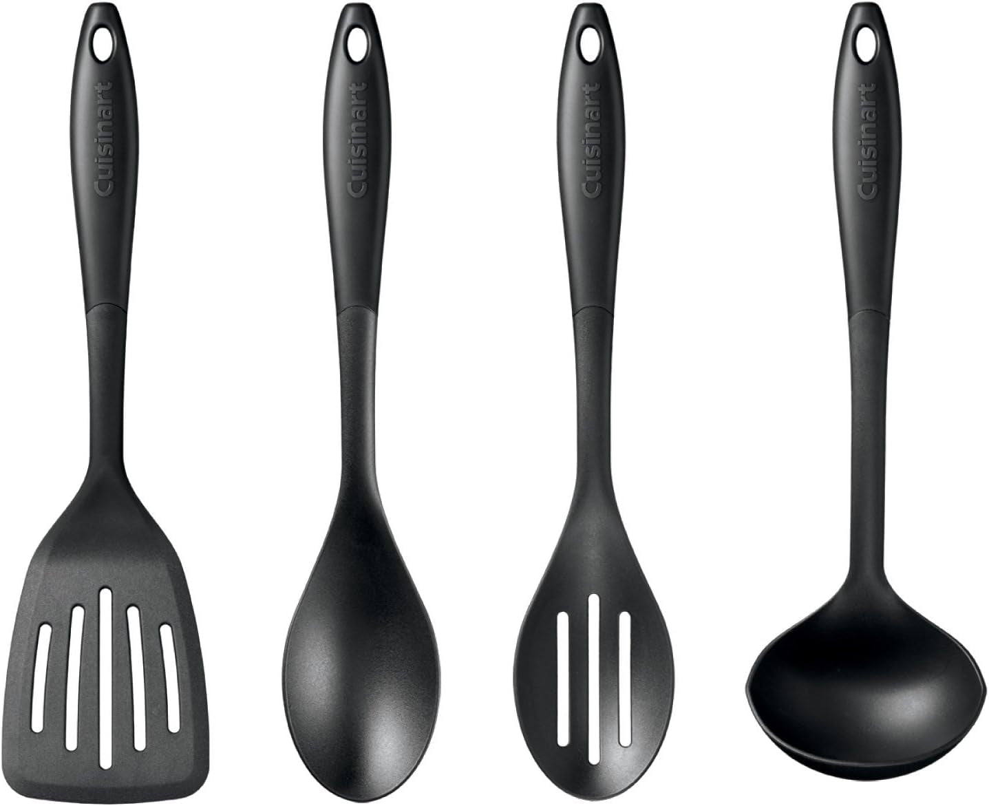 nylon-kitchen-tool-set-4-piece-black-slotted-turner-solid-spoon-slotted-spoon-ladle-nonstick-safe-heat-resistant-to-400f-dishwasher-safe