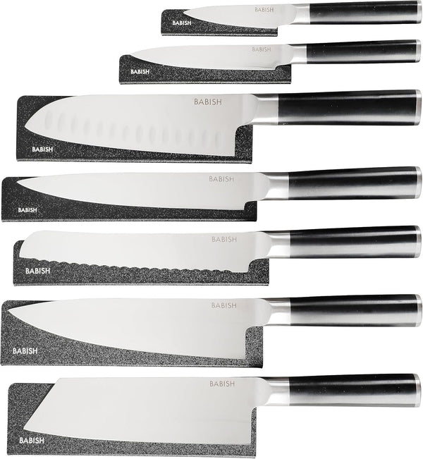 14-Piece Full Tang Forged Kitchen Knife Set – High-Carbon 1.4116 German Steel Cutlery with Protective Sheaths – Professional Chef Knife Set1