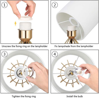 Gold Table Lamp - Modern Style Desk Lamp,13.8Inch,E26 Base3