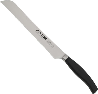 Clara 3-Piece Kitchen Knife Set - 8-Inch Chef Knife, 8-Inch Bread Knife and 4-Inch Paring Knife - Forged Nitrum Stainless Steel, Silk Edge - Ergonomic Handles - Made in Spain3