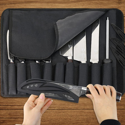 Chef Knife Sets with Roll Bag, 9 Pieces Professional Knife Set2