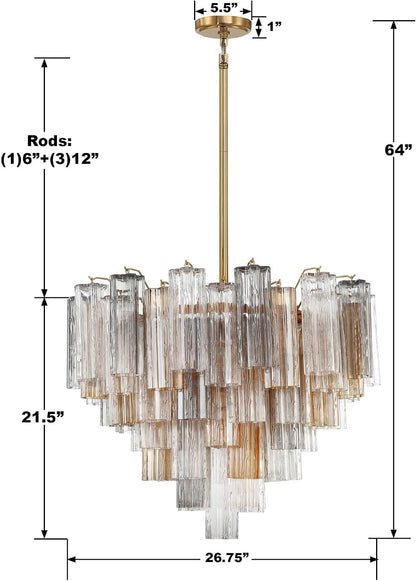 Addis 12 Light Aged Brass Chandelier6