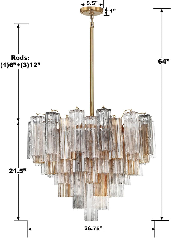 Addis 12 Light Aged Brass Chandelier6