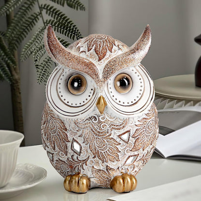 Owl Statue and Figurine for Home Decor Accents Adorable Owl for Shelf Bookshelf Bedroom Living Room Office Table Desk Modern Decorations Animal Sculpture for Birds Lovers5