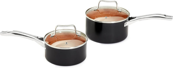 Ceramic Nonstick Cookware Set, Induction Ready, Dishwasher & Oven Safe, Even Heating, 10-Piece Set with Frying Pans, Saucepans, Glass Lids, Copper Color4