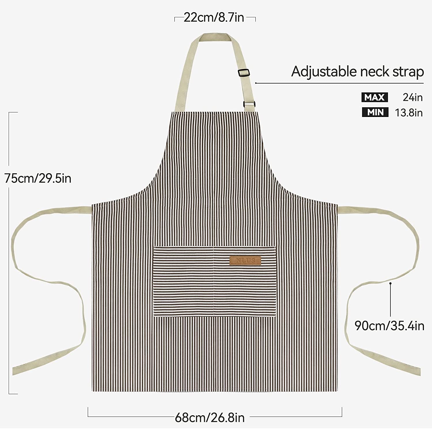2-pack-kitchen-cooking-aprons-adjustable-bib-soft-chef-apron-with-2-pockets-for-men-womenblack-brown-stripes