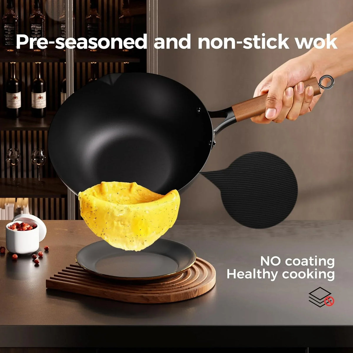 12-inch-carbon-steel-wok-pan-4qt-woks-stir-fry-pans-nonstick-with-lid-no-seasoning-required-0-coating-compatible-with-all-cooktops-utensils-for-stir-fry-pan-fry-steam-camping