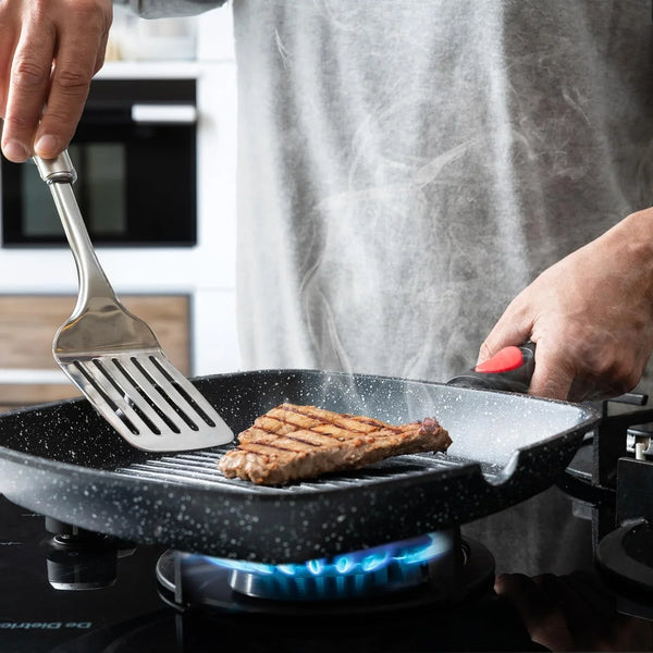 Grill Pan for Indoor Cooking 11Inch Nonstick Square Grill Pan | RV Induction Griddle Pan with Removable Handle for Gas, Electric & Ceramic Stovetops, Oven Safe Skillet with Pour Spouts9