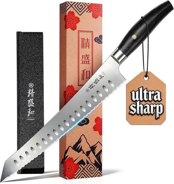 Bread Knife for Homemade Bread,Serrated Blade 10 in with Cover1