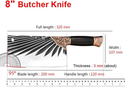 Meat Cleaver, 8 Inch Butcher Kitchen Knives High-Carbon Clad Steel Cutter Knife Chinese Traditional Handmade Forged Cleaver Knives2