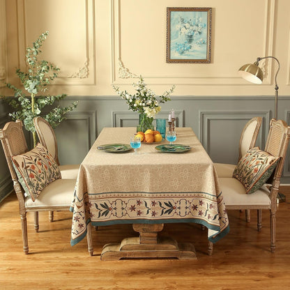 Designer French Linen Tablecloth,Square,67"X67"-Fram4