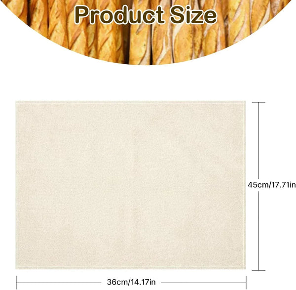 3Pcs Linen Cloth for Bread Baking 14X18 Inches Tea Towels for Baking Sourdough Bread Proofing Towel Pastry Cloth for Dough, Baguettes, Loaves, Pastry, Homemade Bread2