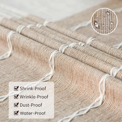Tablecloths, Waterproof Table Cloth, Linens Wrinkle Free Anti-Fading, Rustic Table Cover Decoration for Kitchen Dinning Christmas (Rectangle/Oblong, 55''X70'',4-6 Seats, Light Coffee)4