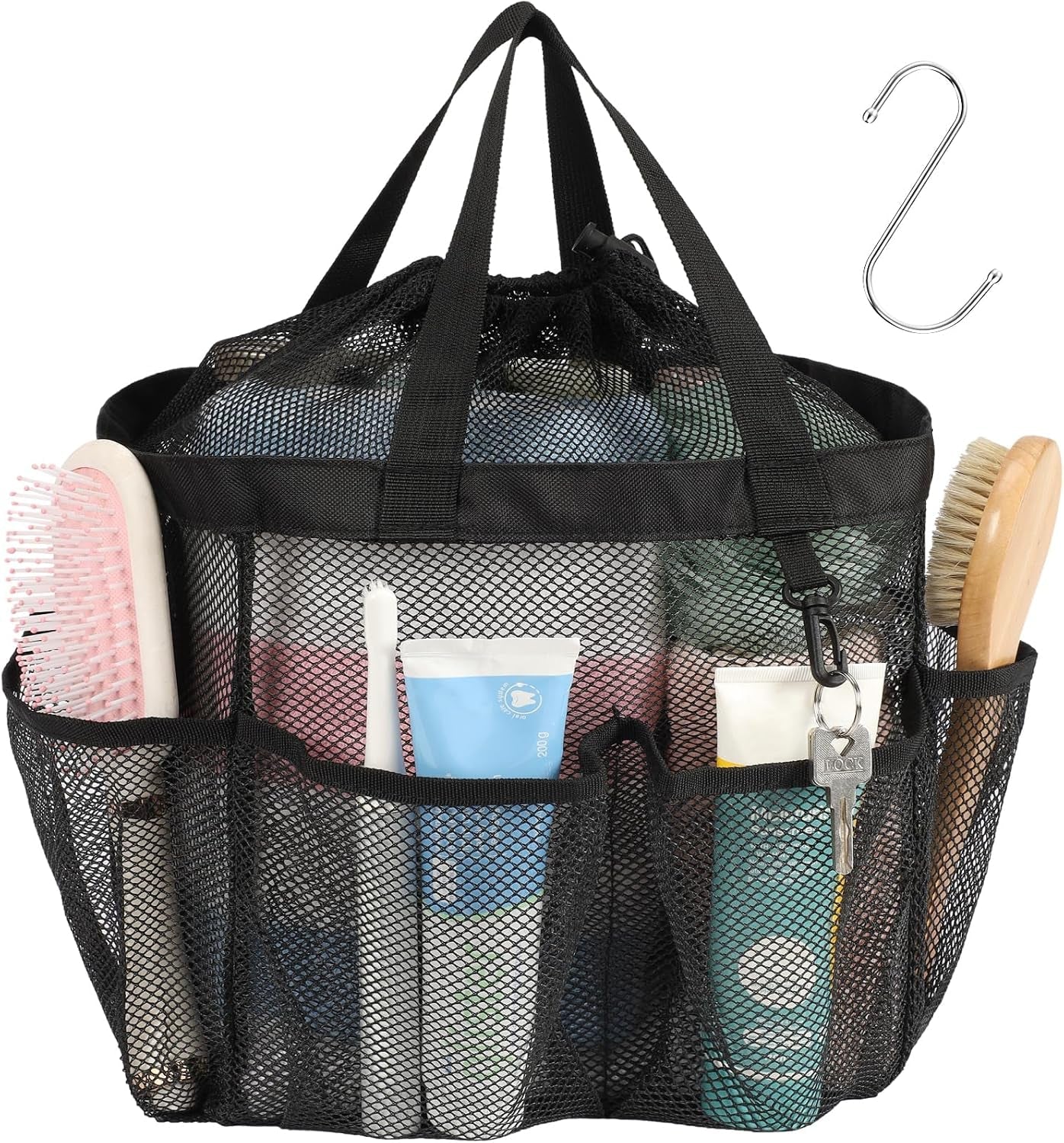 mesh-shower-caddy-portable-with-drawstring-2-handle-shower-bag-for-dorm