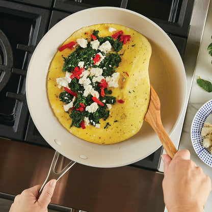 Kitchenaid Hard Anodized Ceramic Nonstick Cookware Frying/Skillet Pan, 12.25 Inch Non Stick Fry Pan with Stainless Steel Handle - Porcelain White8