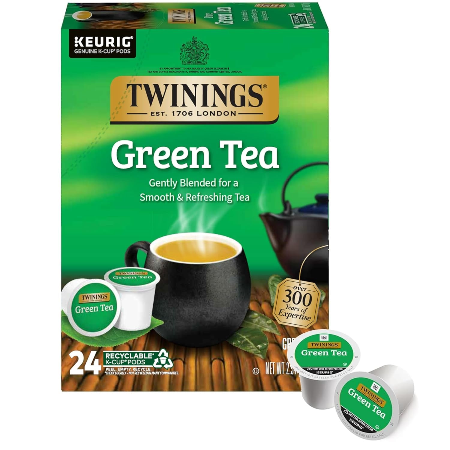 green-tea-k-cup-pods-for-keurig-24-count-pack-of-1-smooth-flavour-enticing-aroma-caffeinated-enjoy-hot-or-iced-pure-smooth-fresh-aromatic-green-tea-naturally-caffeinated-24-k-cups-for-single-serve-brewers-enjoy-hot-or-iced
