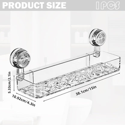 Suction Cup Shower Caddy Corrugated Clear2