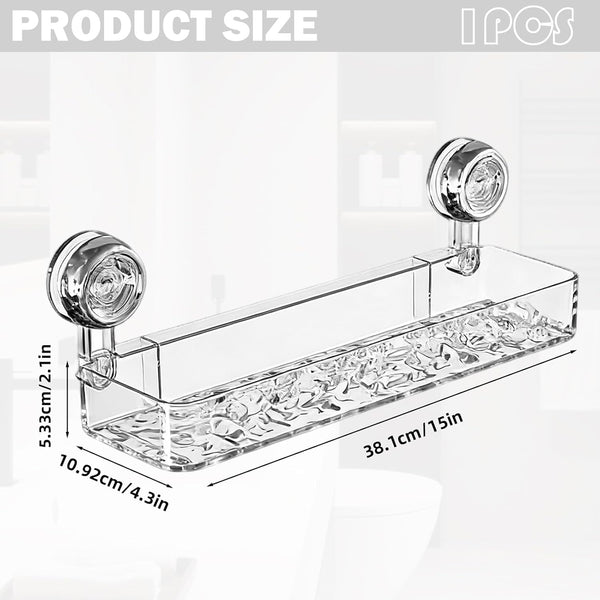 Suction Cup Shower Caddy Corrugated Clear2