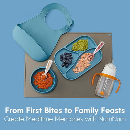 Baby Spoons Self Feeding 6 Months, 2-Pack Blue/Orange | First Stage Silicone Pre Spoon Utensils for Baby Led Weaning, BPA Free Baby Feeding Essentials, Dishwasher Safe8