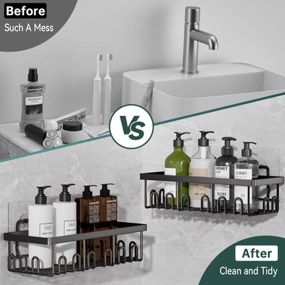 5-Pack Adhesive Shower Caddy for Bathroom & Home Decor Black6