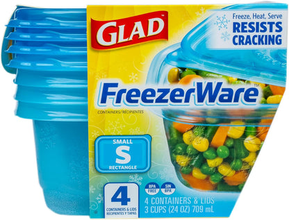 ware Freezerware Food Storage Containers, 24 Oz, 4 Count2