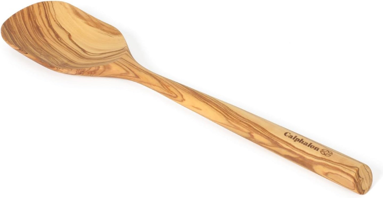 calphalon-edge-cooking-spoon-13-inch-italian-olive-wood-kitchen-spoon-wooden-stirring-spoon-for-mixing-serving-nonstick-cookware-heat-resistant-durable-design