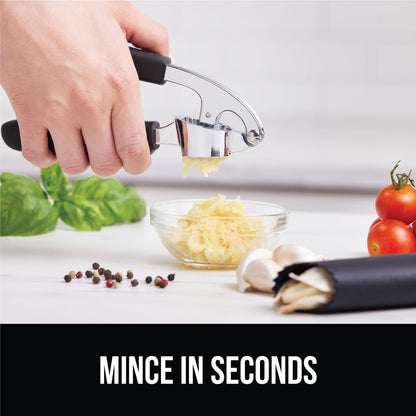 GORILLA GRIP Garlic Press and Peeler Set, Heavy Duty Mincer, Black | Large Chamber for Cloves, Soft Comfortable Handle, Easily Mince and Crush Garlics, Nuts, Seeds, Ginger, Home Kitchen Gadgets9