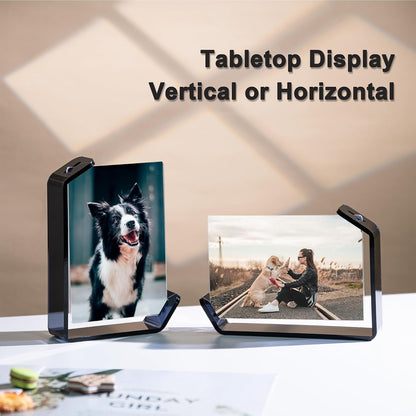 5X7 Picture Frames, 2-Pack Color Acrylic Photo Frames, Double-Sided Floating Stand with Horizontal and Vertical Orientation, Ideal Gift for Men and Women, Black6