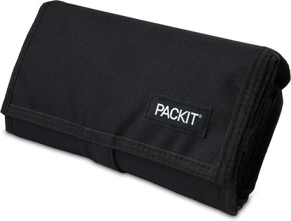 Freezable Lunch Bag, Black, Built with Ecofreeze Technology, Foldable, Reusable, Zip and Fold Closure with Buckle Handle, Perfect for School and Office Lunches5