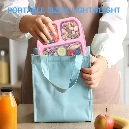 Bento Box [Portion Size], 3 Pack Snack Containers with 3 Compartments for Meal Prep & On-The-Go [School, Travel], Lunchable Container Reusable and Bpa-Free4