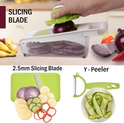 Cheese Grater with Container,5 in 1 Mandoline Slicer for Kitchen,Multi Purpose Vegetable Slicer, Easy to Clean Vegetable Chopper,Cheese Shredder,Julienne Slicer and Peeler4