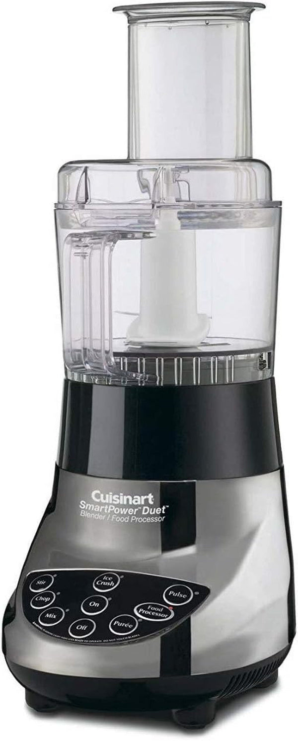 BFP-703BCP1 Smart Power Duet Blender & Food Processor, 500-Watt Motor, 48-Oz Glass Jar, 3-Cup Processor, 7-Speed Ice Crush, Stainless Steel Blades, Brushed Chrome, Bpa-Free, 120V2