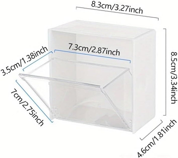 1PC Wall Mounted Bathroom Storage Box Cotton Swab, Kitchen-Gadgets,Jewelry Organizer,Desk Accessories,Dorm Room Essentials2