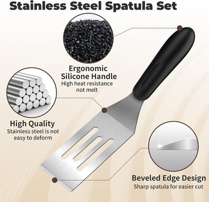 Stainless Steel Mini Spatula (2Pc),Small Turners for Cake Brownies Pancakes3