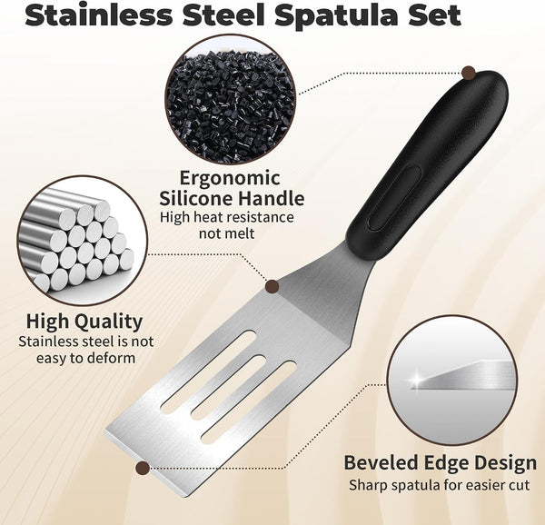 Stainless Steel Mini Spatula (2Pc),Small Turners for Cake Brownies Pancakes3