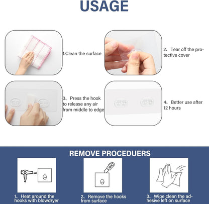 8 Pack Shower Caddy Adhesive Hooks Replacement for Bathroom Shower Caddy4